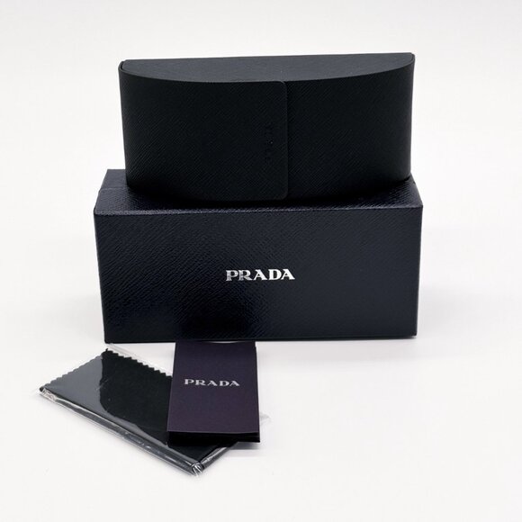 NEW PRADA SUNGLASSES PRA20S 16K5S0 WOMEN BLACK SPR A20 OVAL PR A20S 16K5S0 - Picture 10 of 10
